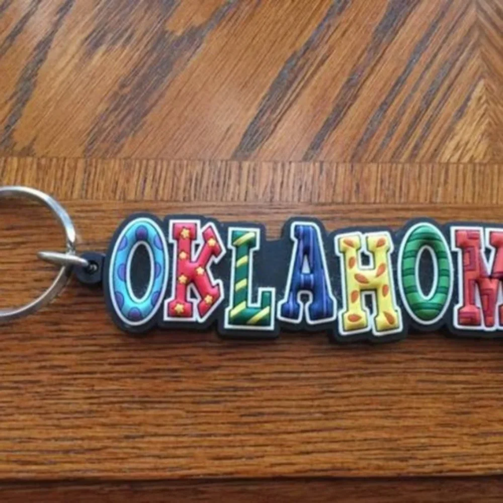Colorful Oklahoma key chain